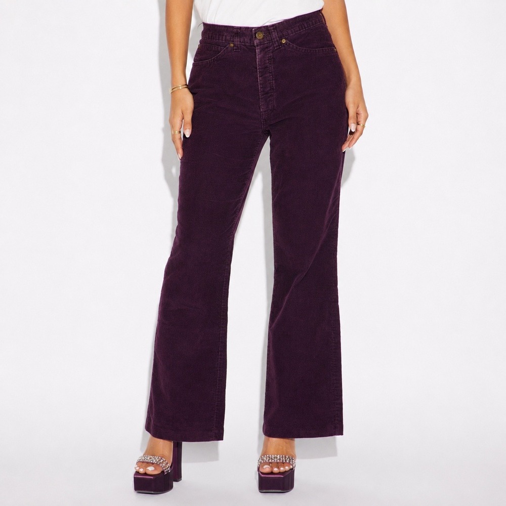70s Vintage Levis Corduroy Pants Women 2 0 Burgundy Dark Red Flare Bootcut Jeans